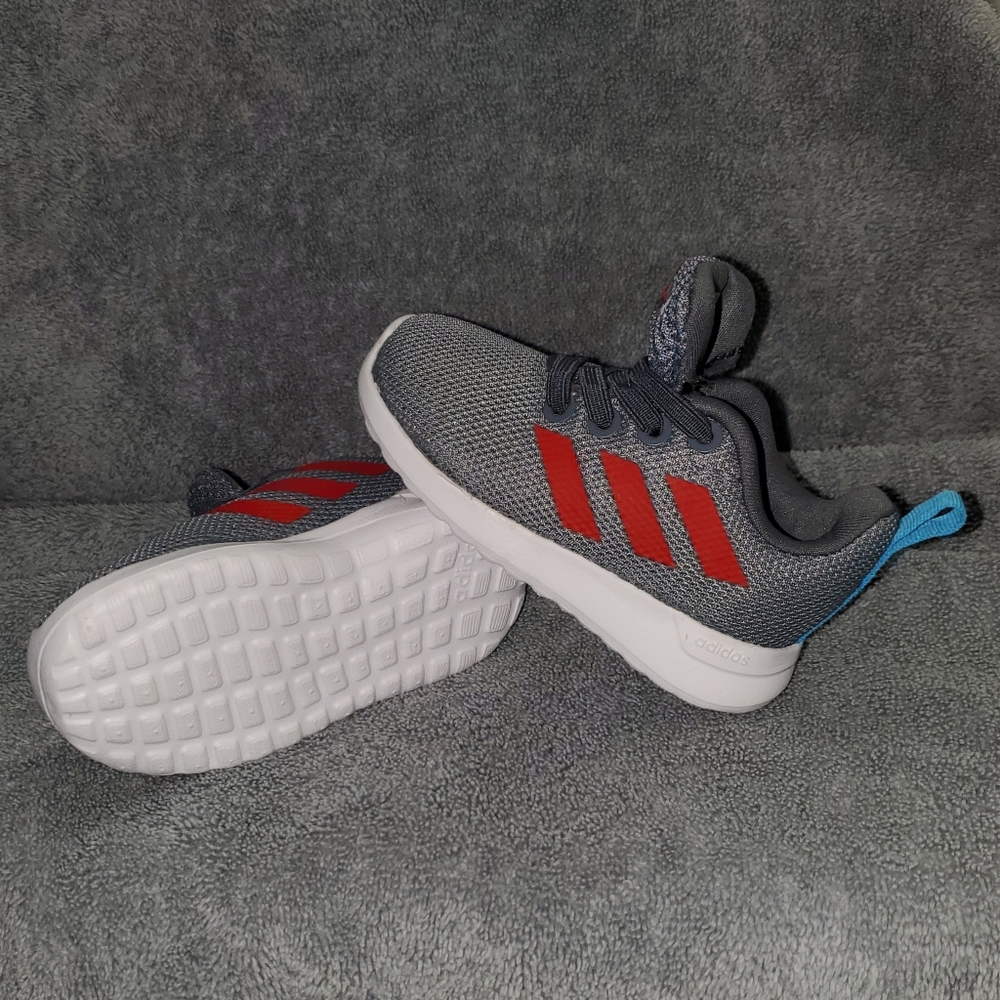 Adidas Toddler's Grey/Red Lite Racer Running Shoes Size 5K US